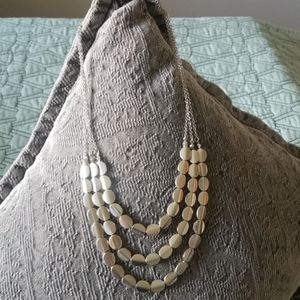 Silver three stand necklace